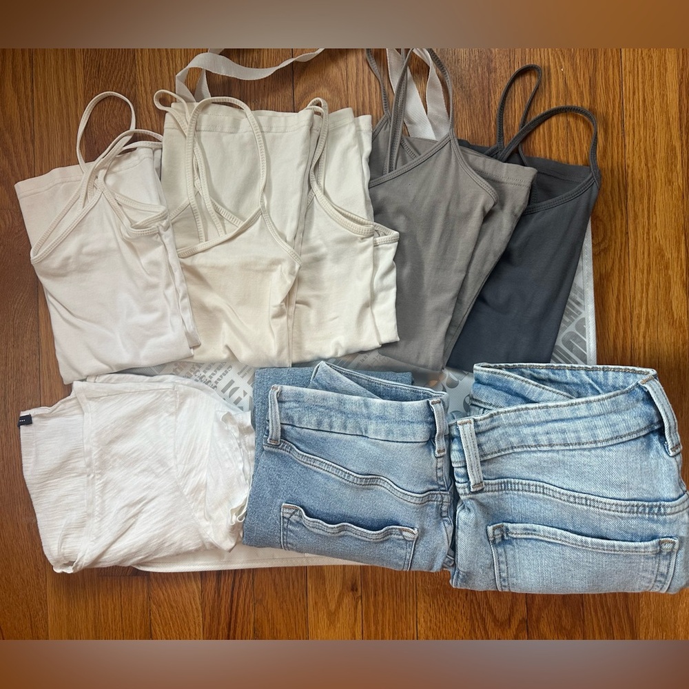 Lot of 10 XS Tanks + Tee + Size 2 Jeans